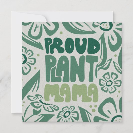 Proud Plant Mama – Bold Plant Lover Flat Card (Voorkant)