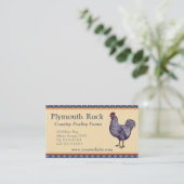 Proud Plymouth Rock Rooster Poultry Boerderij Visitekaartje (Staand voorkant)