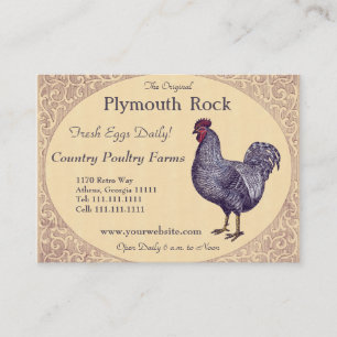 Proud Plymouth Rock Rooster Poultry Boerderij Visitekaartje