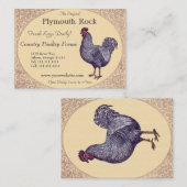 Proud Plymouth Rock Rooster Poultry Boerderij Visitekaartje (Voorkant / Achterkant)