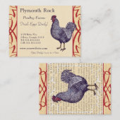 Proud Plymouth Rock Rooster Poultry Boerderij Visitekaartje (Voorkant / Achterkant)