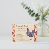 Proud Plymouth Rock Rooster Poultry Boerderij Visitekaartje (Staand voorkant)