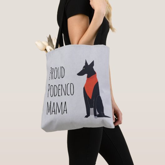 Proud Podenco Mama Black Podenco Tote Bag (Dichtbij)