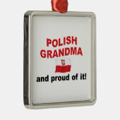 Proud Poland Grandma Metalen Ornament (Rechts)