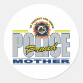 Proud Police Moeder Ronde Sticker (Voorkant)