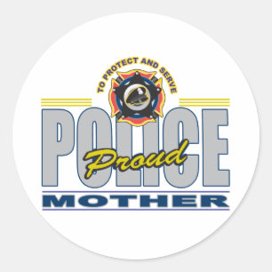 Proud Police Moeder Ronde Sticker