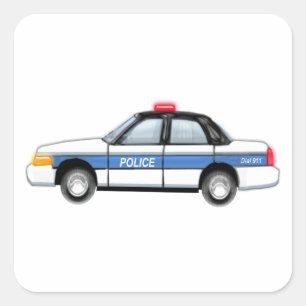 Proud-politiewagen Vierkante Sticker