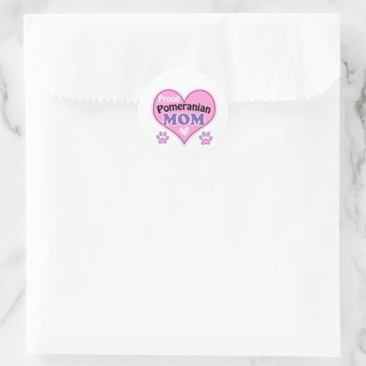 Proud Pomeranian Mam Ronde Sticker (Tas)