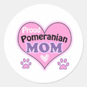 Proud Pomeranian Mam Ronde Sticker (Voorkant)