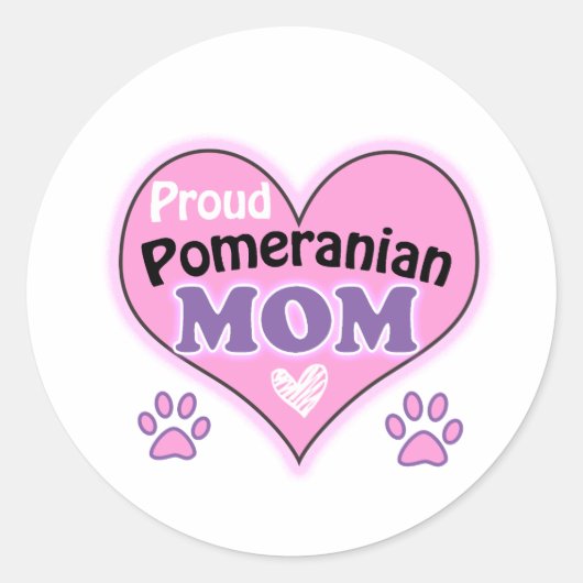 Proud Pomeranian Mam Ronde Sticker (Voorkant)