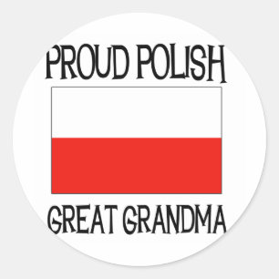 Proud Poolse grootmoeder Ronde Sticker
