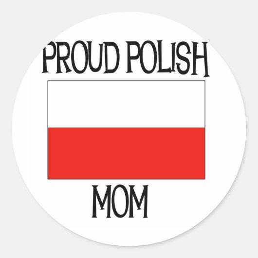 Proud Poolse mam Ronde Sticker (Voorkant)