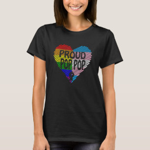 Proud Pop Pop LGBT met regenboog en transgender FL T-shirt