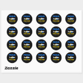 Proud Pop Pop Shark Down Syndrome Awareness T21 Ronde Sticker (Vel)