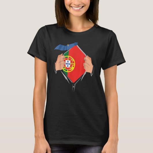 Proud Portugese vlag T-shirt (Voorkant)