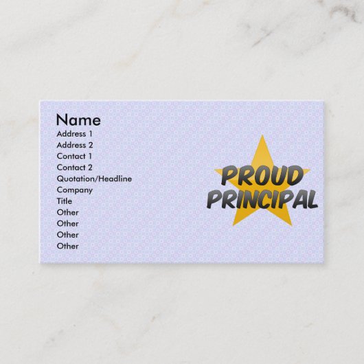 Proud Principal Visitekaartje (Voorkant)