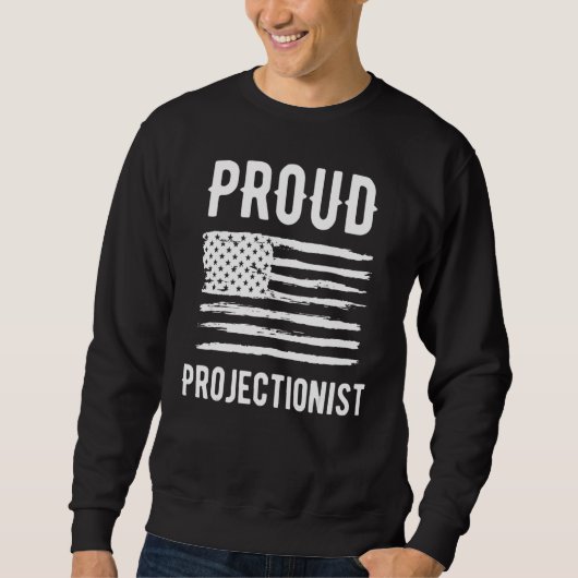 Proud Projectionist Profession American Flag Trui (Voorkant)