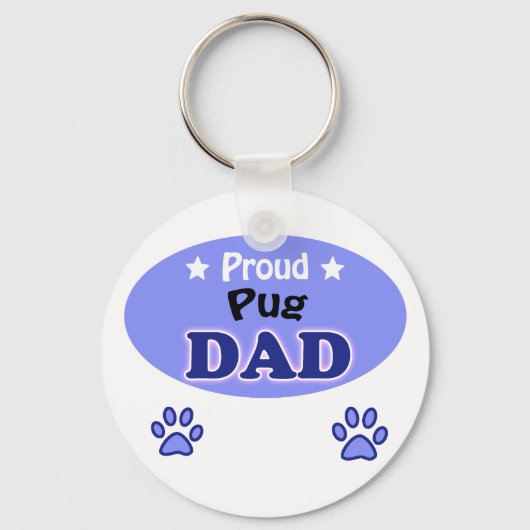 Proud Pug Dad Sleutelhanger (Voorkant)