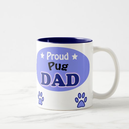 Proud Pug Dad Tweekleurige Koffiemok (Rechts)