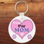 Proud Pug Mama Sleutelhanger (Voorkant)