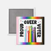 Proud Queer Voter-regenbooghanden Magneet (Voorkant / Achterkant)