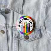 Proud Queer Voter-regenbooghanden Ronde Button 7,6 Cm (In situ)