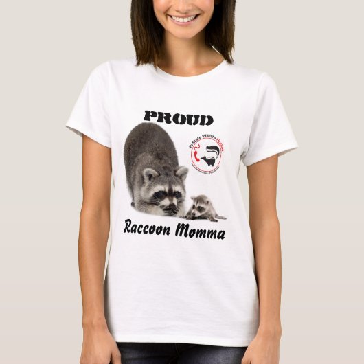 Proud Raccoon Momma T-shirt (Voorkant)