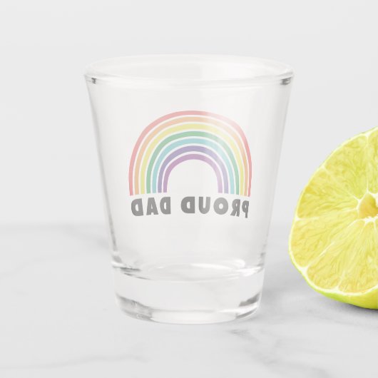 Proud Rainbow Pap Shot Glas (Achterkant)