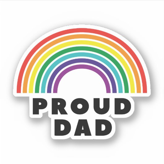 Proud Rainbow Pap Sticker (Voorkant)