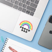 Proud Rainbow Pap Sticker (Laptop met iPhone)