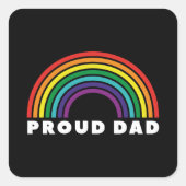 Proud Rainbow Pap Vierkante Sticker (Voorkant)