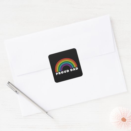 Proud Rainbow Pap Vierkante Sticker (Envelop)