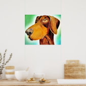 Proud Red doberman origineel kunstwerk poster (Keuken)