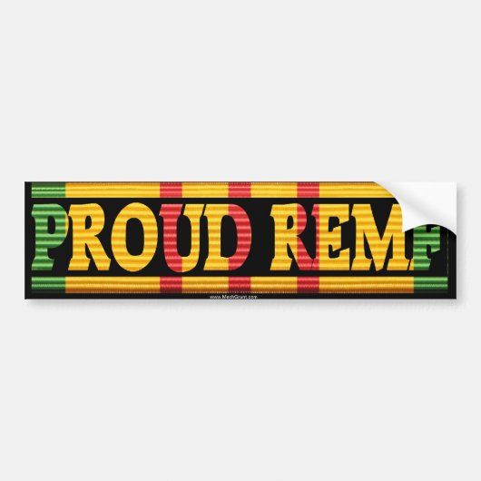 Proud REMF Vietnam Veteran VSM Ribbon Bumpersticker (Voorkant)