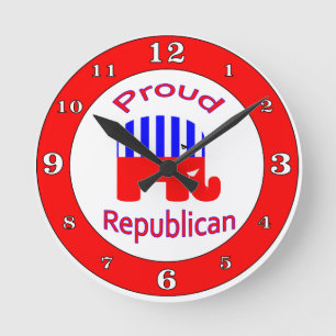 Proud Republican Genummerd Ronde Klok