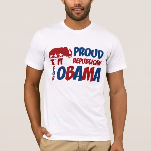 Proud Republikein voor Obama T-Shirt (Voorkant)