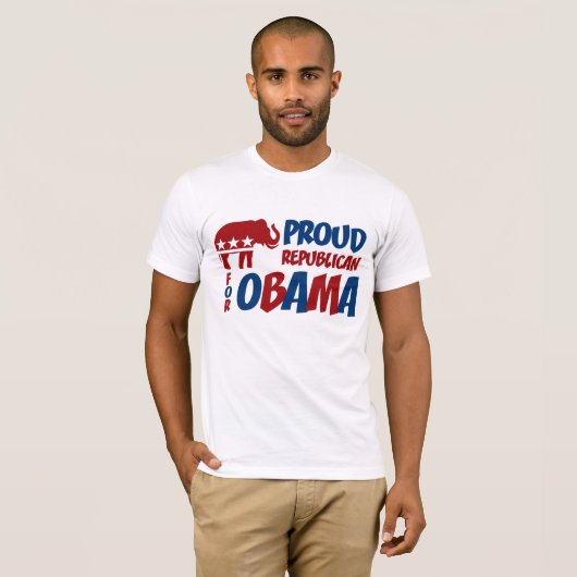 Proud Republikein voor Obama T-Shirt (Voorkant volledig)
