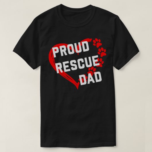 Proud Rescue Dad Funny Rescue Hondenliefhebbers1 T-shirt (Design voorkant)