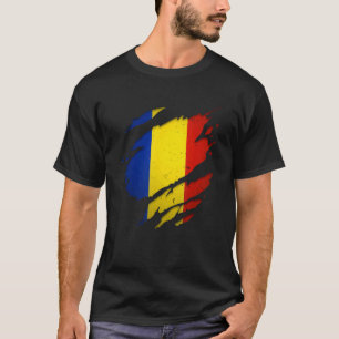 Proud Roemeense Torn Ripped Roemeense vlag T-shirt