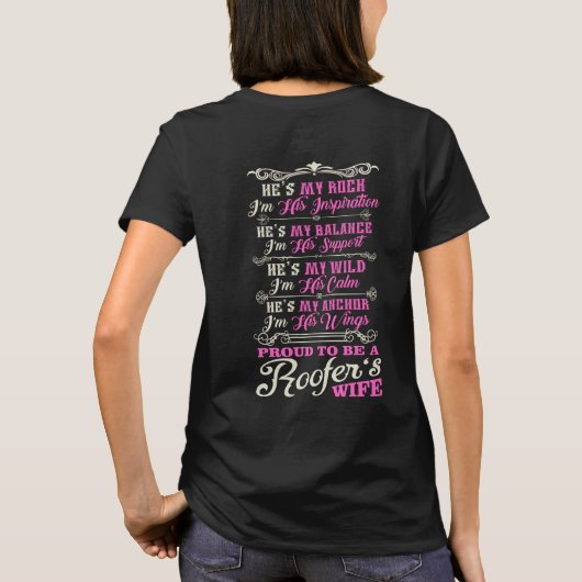 Proud Roofer Wife T-Shirt (Achterkant)