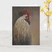 Proud Rooster Bird Art Wenskaart Kaart (Gele Bloem)