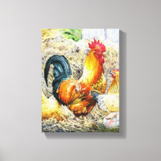 Proud Rooster Canvas Afdruk (Voorkant)
