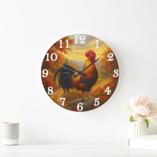 Proud rooster in autumn splendor grote klok (Huis)