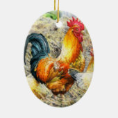 Proud Rooster Keramisch Ornament (Achterkant)