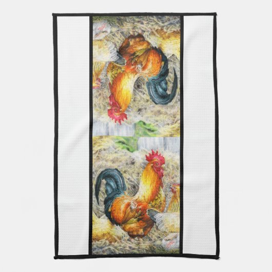 Proud Rooster Theedoek (Verticaal)