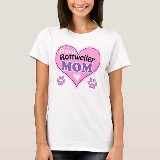 Proud Rottweiler Mom T Shirt (Voorkant)