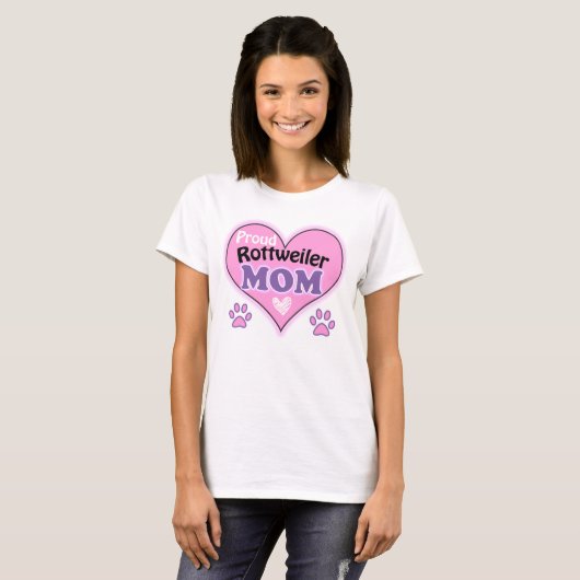 Proud Rottweiler Mom T Shirt (Voorkant volledig)