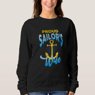 Proud Sailors Wife Kapitein Anchor Sailing Boating Trui