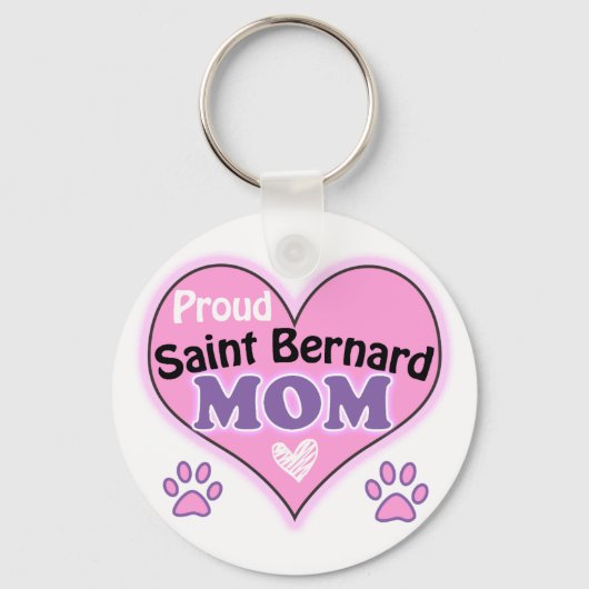 Proud Saint Bernard mama Sleutelhanger (Voorkant)