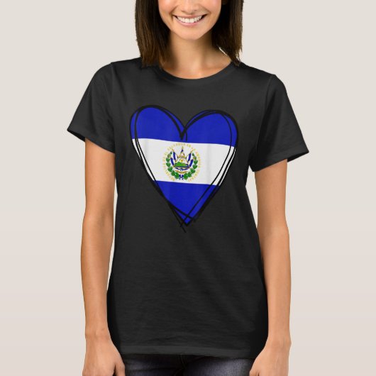 Proud Salvadoran Boy My Hello El Salvador Flag Hea T-shirt (Voorkant)